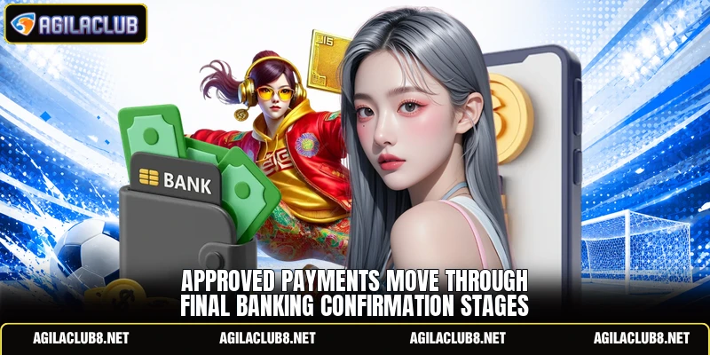 Approved payments move through final banking confirmation stages