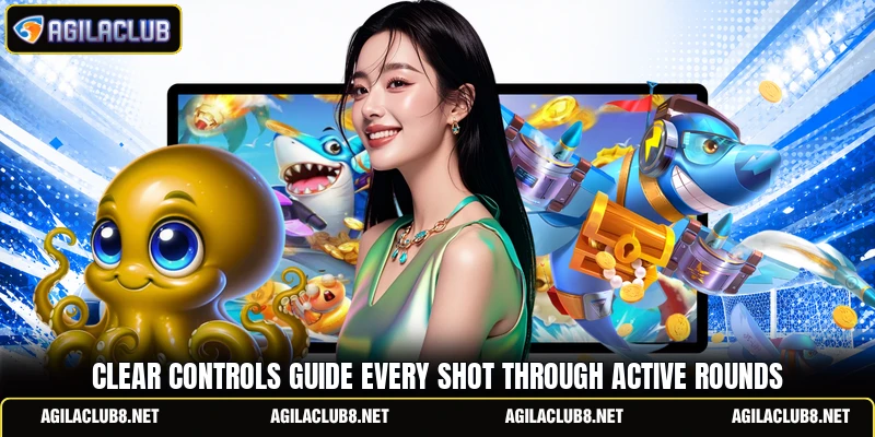 Clear controls guide every shot through active rounds