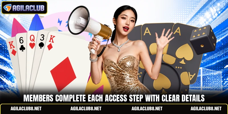 Members complete each access step with clear details