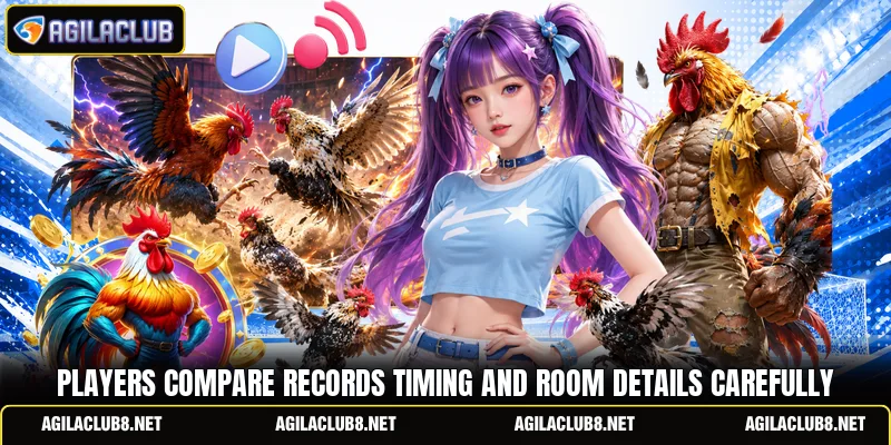 Players compare records timing and room details carefully
