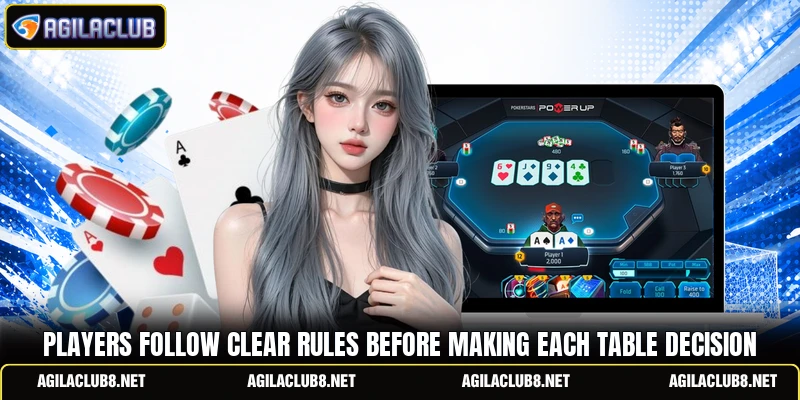 Players follow clear rules before making each table decision